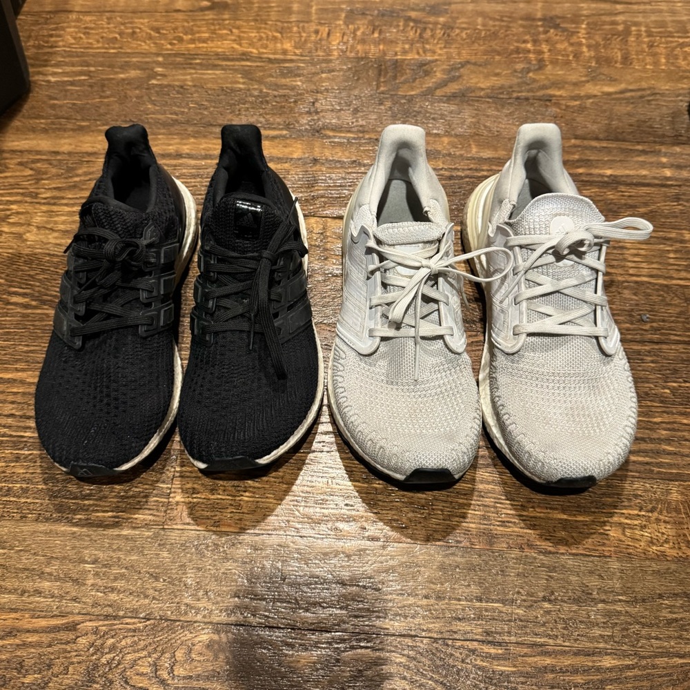 Adidas Ultraboost Bundle — Black + White Sneakers (2 Pairs) Women’s 8.5